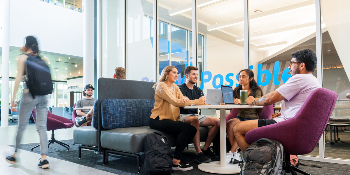 Students studying on the Lincoln Campus