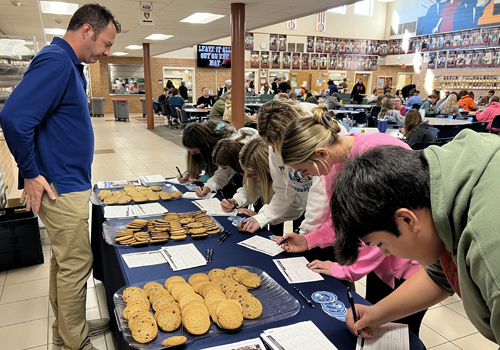 Area high school students register for SENCAP. 