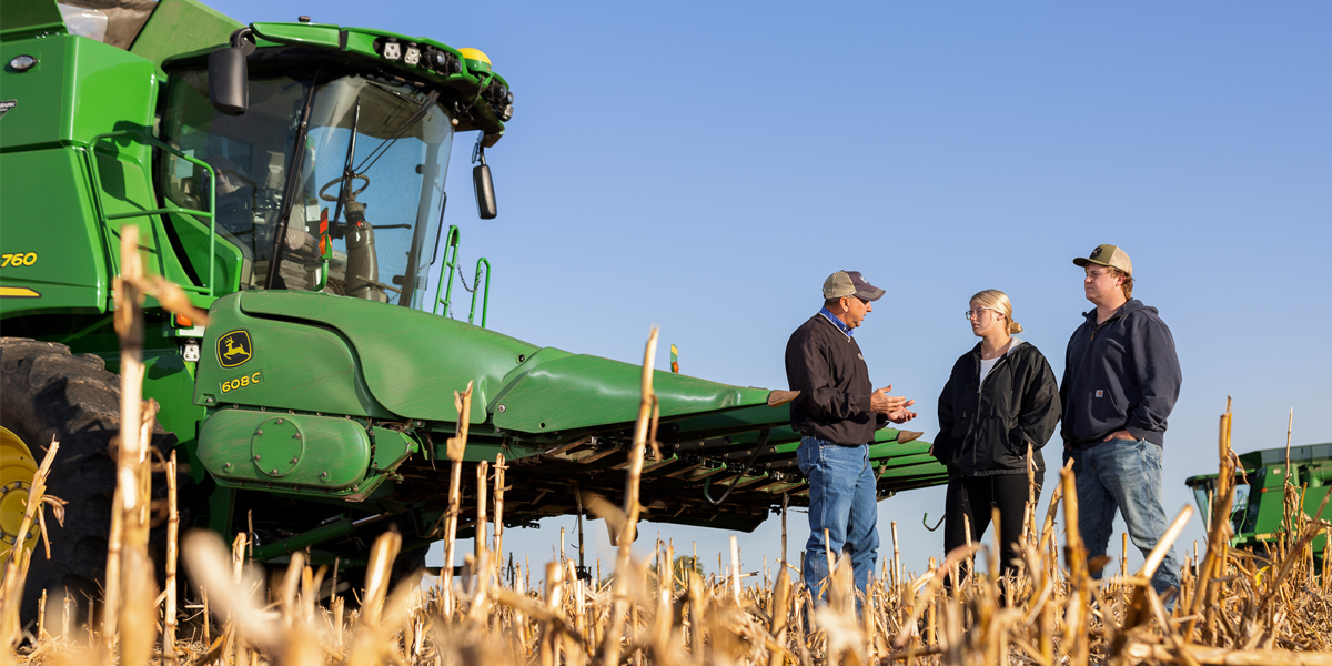 Ag students and instructor in the field