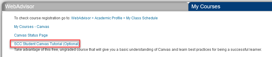 SCC Student Canvas Tutorial